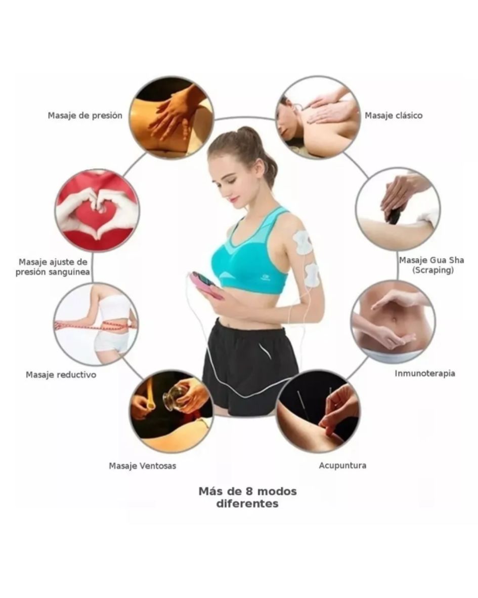 Electro Estimulador Masajeador 4 Tens 8 modos de masaje 💆♀️