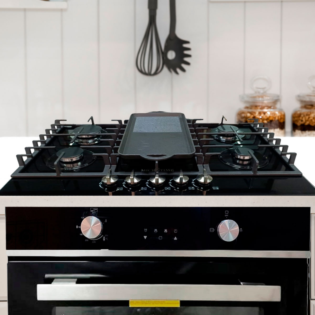 Estufa vidrio templado 5 quemadores con comal integrado 🔥🍳