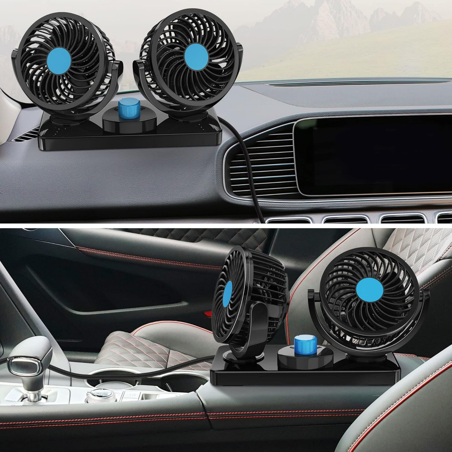 Ventilador Doble Para Coche De 360° confortcar 🌬️🚗