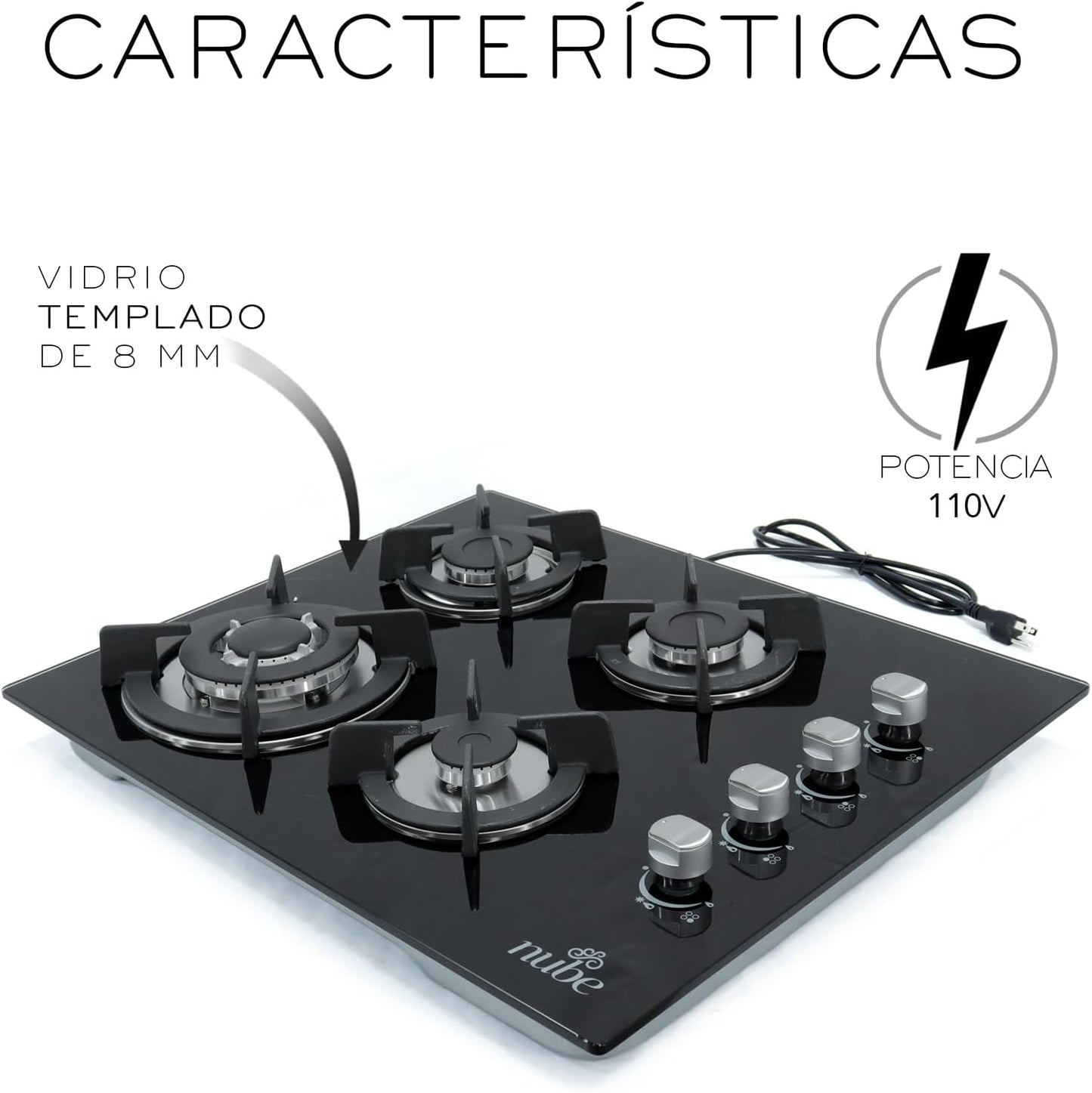 Estufa gas 4 quemadores Vidrio Templado 🔥