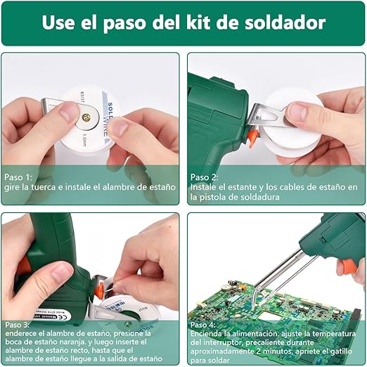 kit 2x1 Pistola Cautin Para Soldadura Estano 🥽⚡