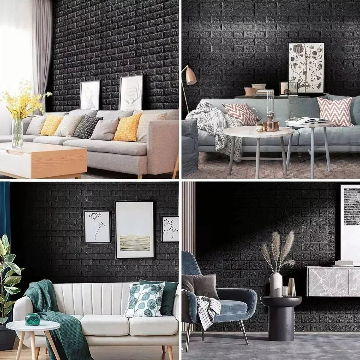 Tapiz Ladrillo Negro 10 Piezas 38x35cm 🧱