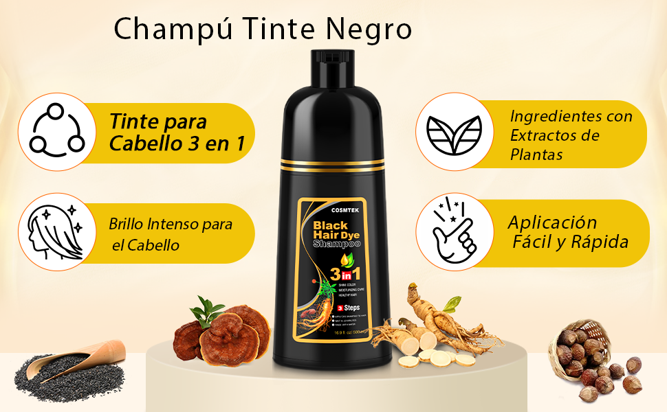 Shampoo para Canas 3 en 1 🧴