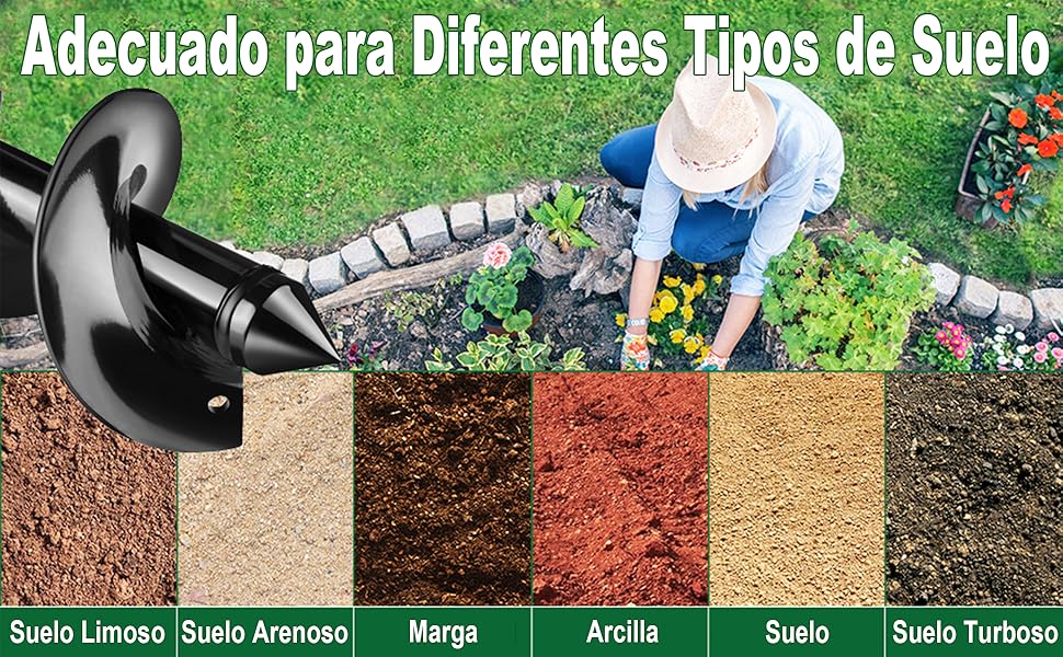 Broca Espiral De Taladro Para Sembrar 🌱