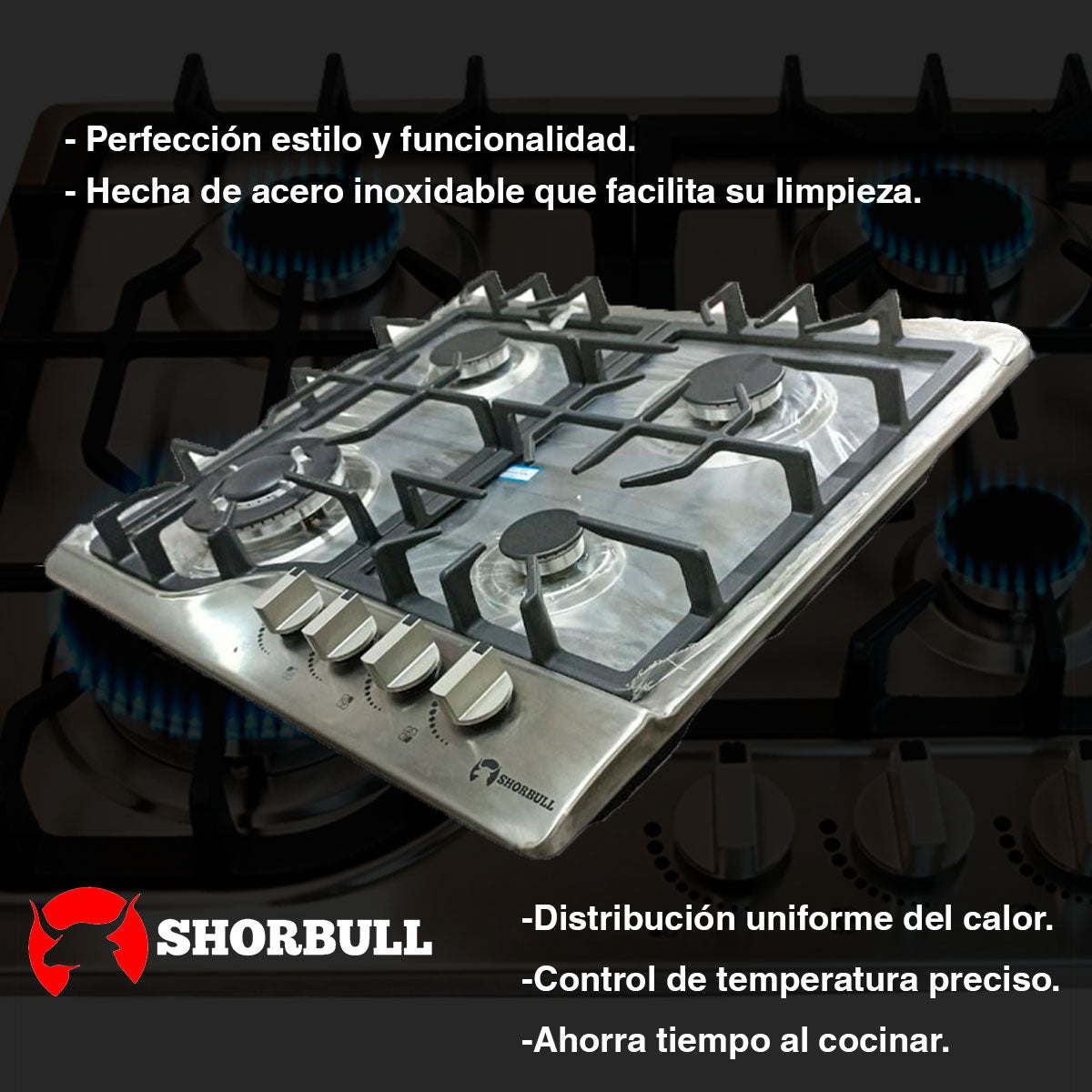 Parrilla 4 Quemadores Acero premium 🔥