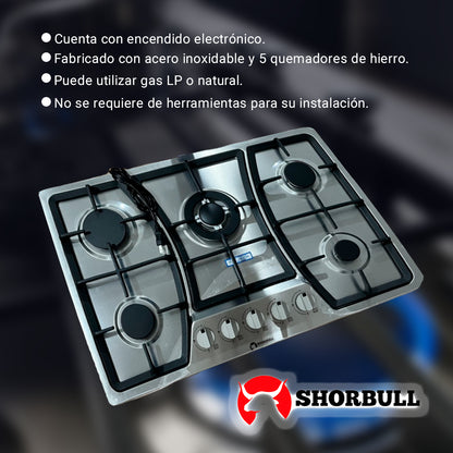 Parrilla 5 Quemadores Acero inoxidable premium 🔥🍳