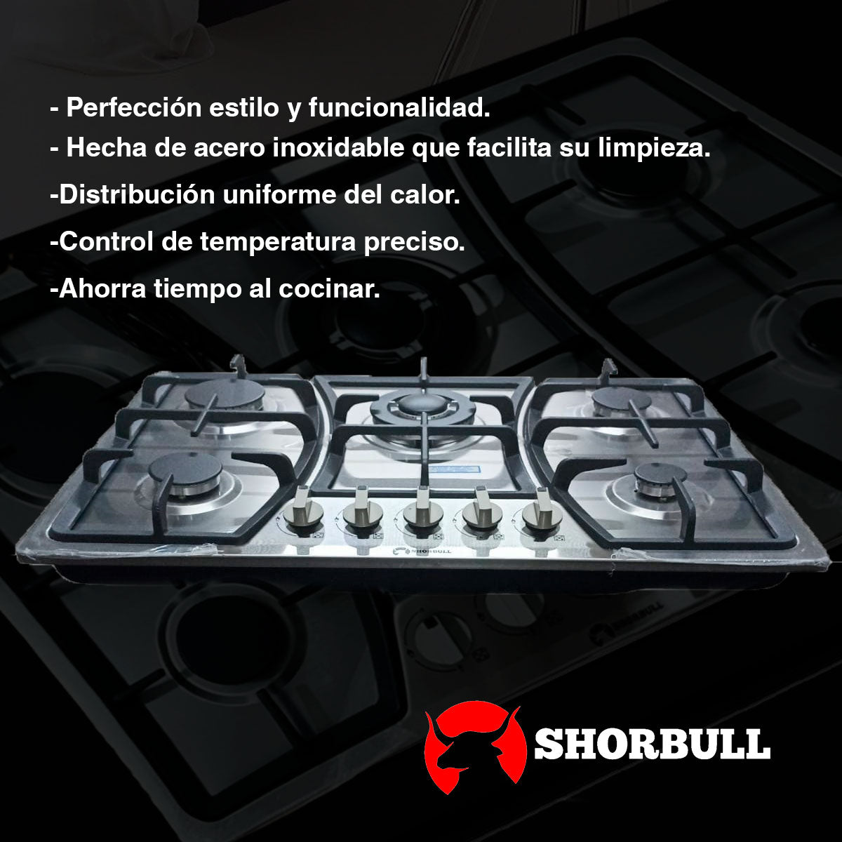 Parrilla 5 Quemadores Acero inoxidable premium 🔥🍳