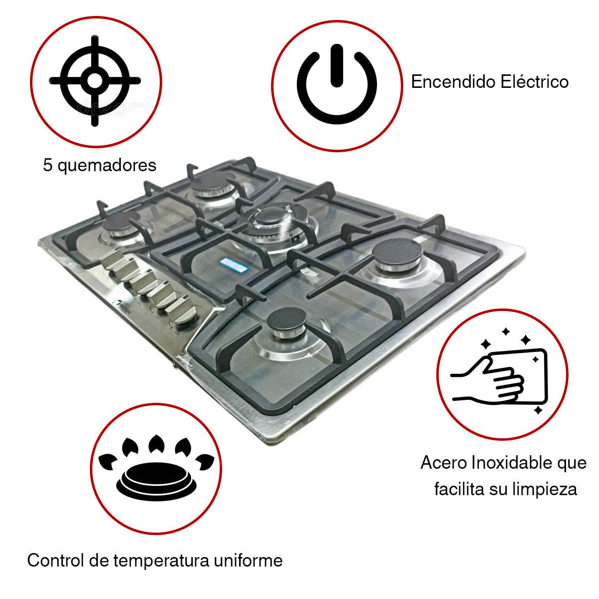Parrilla 5 Quemadores Acero inoxidable premium 🔥🍳