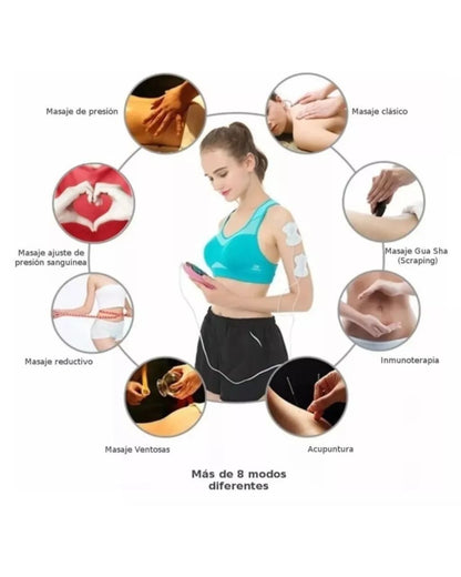 Electro Estimulador Masajeador 4 Tens 8 modos de masaje  💆‍♀️