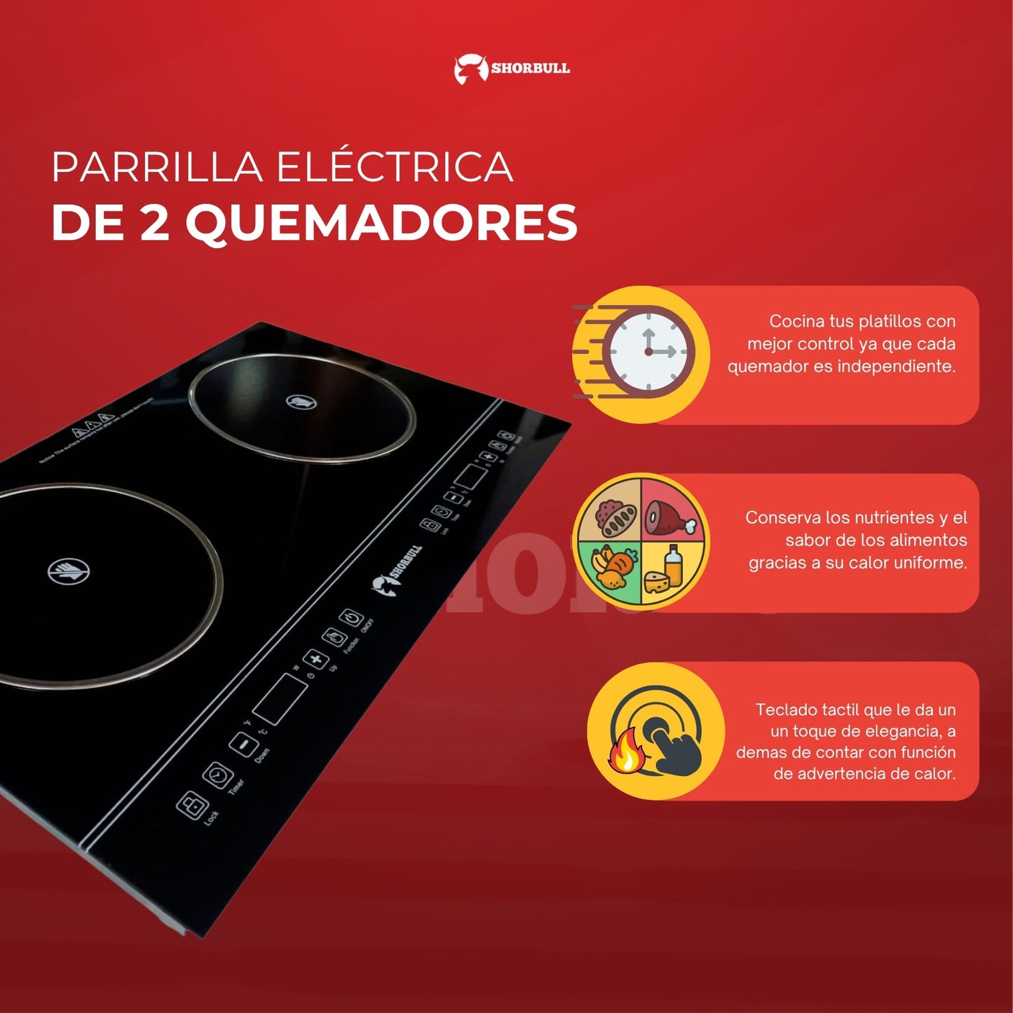 Parrilla 2 Quemadores Electrica ⚡