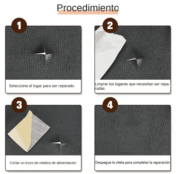 Rollo Reparador Autoadhesivo Para Cuero negro 50x140 cm