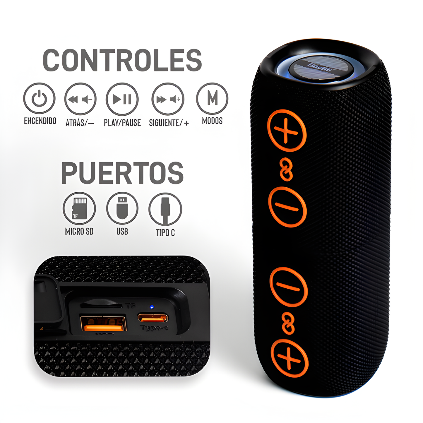Bocina Bluetooth 2 en 1 TWS  🎶 | Resistente a Salpicaduras