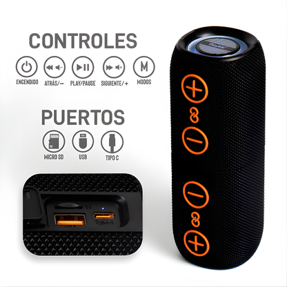 Bocina Bluetooth 2 en 1 TWS  🎶 | Resistente a Salpicaduras