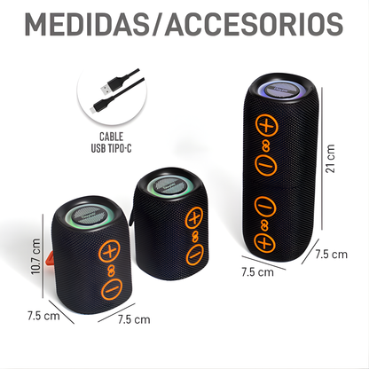 Bocina Bluetooth 2 en 1 TWS  🎶 | Resistente a Salpicaduras