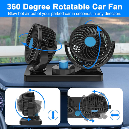 Ventilador Doble Para Coche De 360° confortcar 🌬️🚗