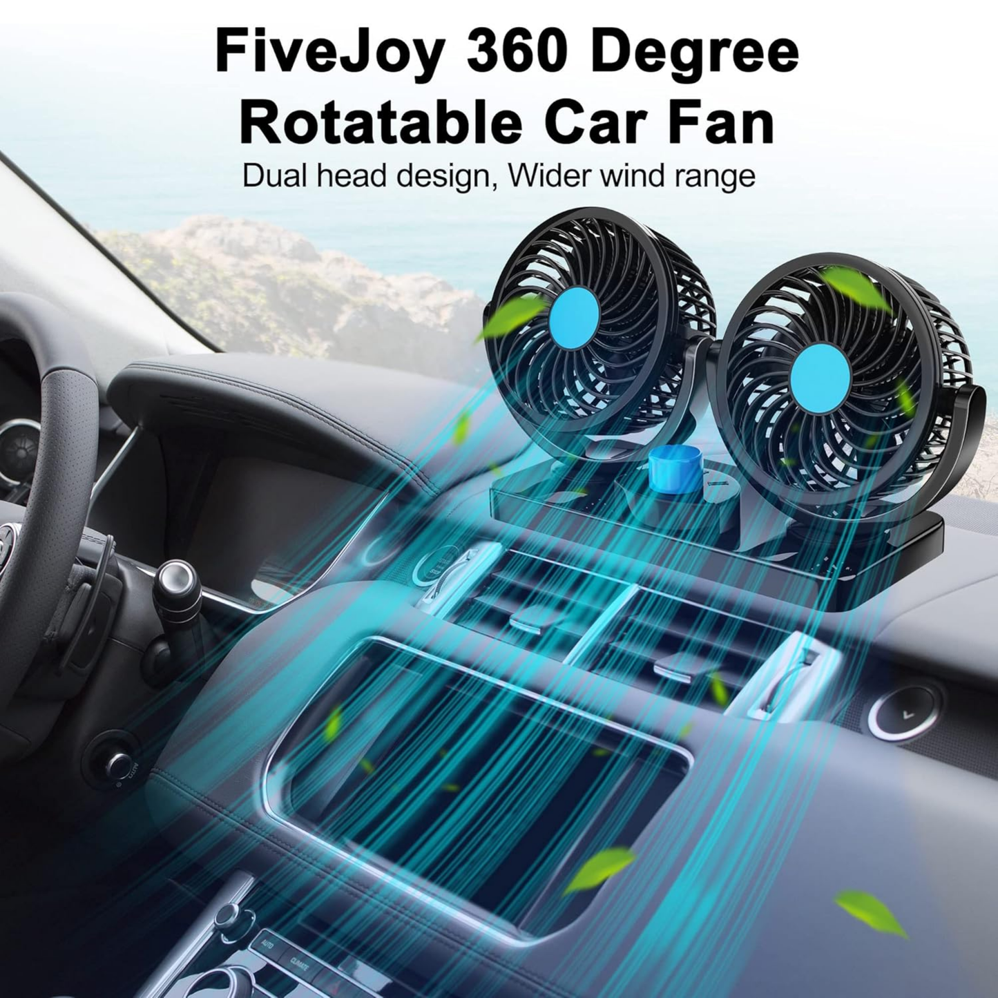 Ventilador Doble Para Coche De 360° confortcar 🌬️🚗