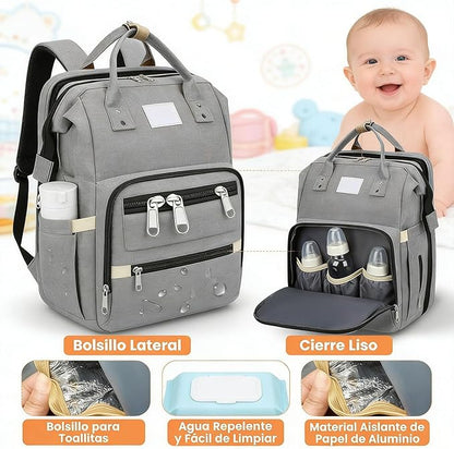 👶 Mochila Pañalera Expandible con Cuna Portátil 3 en 1 para Bebé
