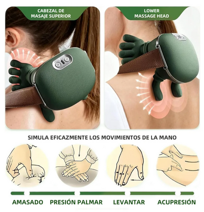 Masajeador de Cuello con Calor y Dedos 4D 💆🏻‍♂️💆🏻‍♀️