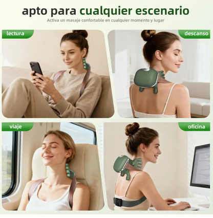 Masajeador de Cuello con Calor y Dedos 4D 💆🏻‍♂️💆🏻‍♀️