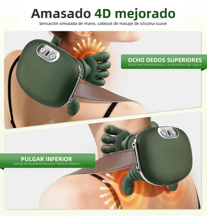 Masajeador de Cuello con Calor y Dedos 4D 💆🏻‍♂️💆🏻‍♀️