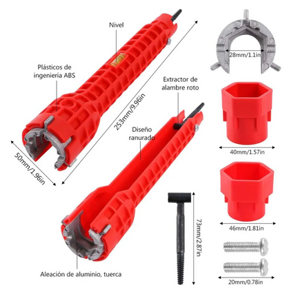 Llave Multifuncional 8 En 1 De Fregadero 🛠
