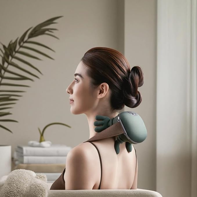 Masajeador de Cuello con Calor y Dedos 4D 💆🏻‍♂️💆🏻‍♀️