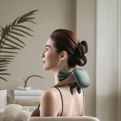 Masajeador de Cuello con Calor y Dedos 4D 💆🏻‍♂️💆🏻‍♀️