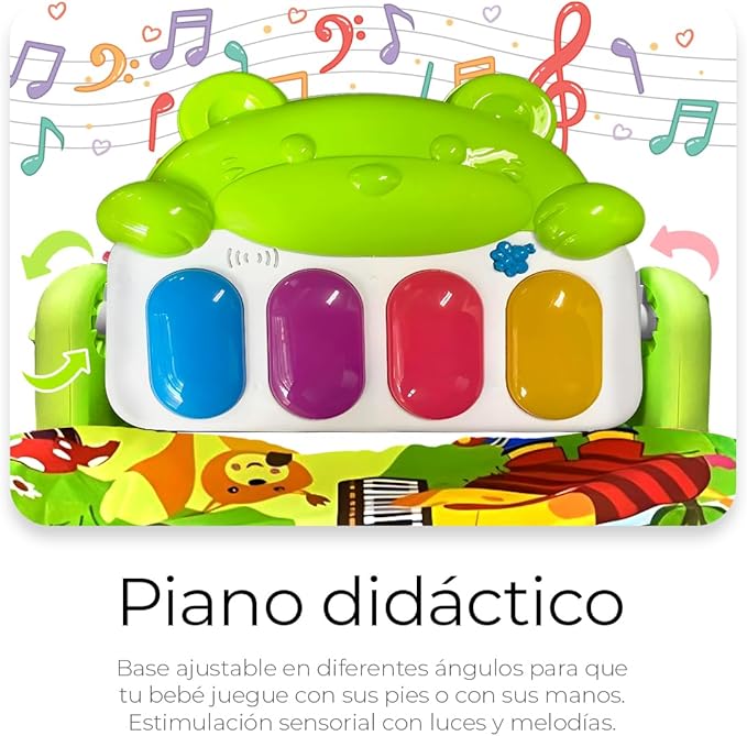 Gimnasio Para Bebés Con Piano y Juguetes 👶🎹🎵