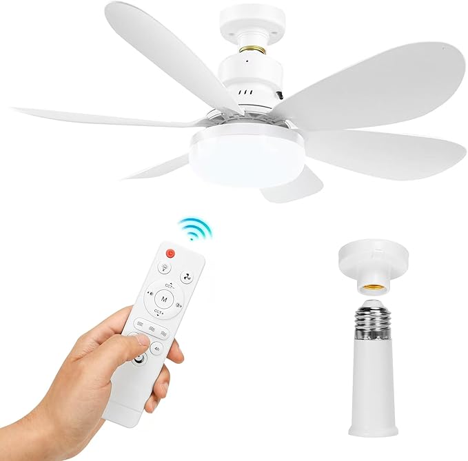 Ventilador con foco led 2 en 1