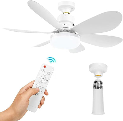 Ventilador con foco led 2 en 1