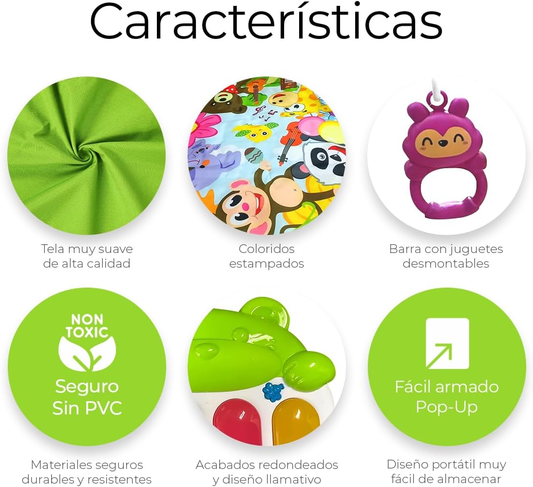 Gimnasio Para Bebés Con Piano y Juguetes 👶🎹🎵
