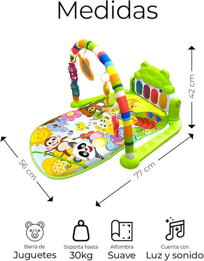 Gimnasio Para Bebés Con Piano y Juguetes 👶🎹🎵