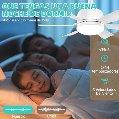 Ventilador con foco led 2 en 1