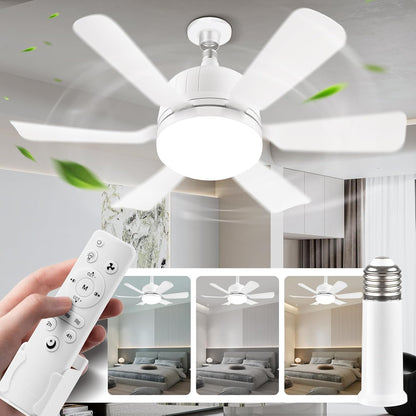 Ventilador con foco led 2 en 1
