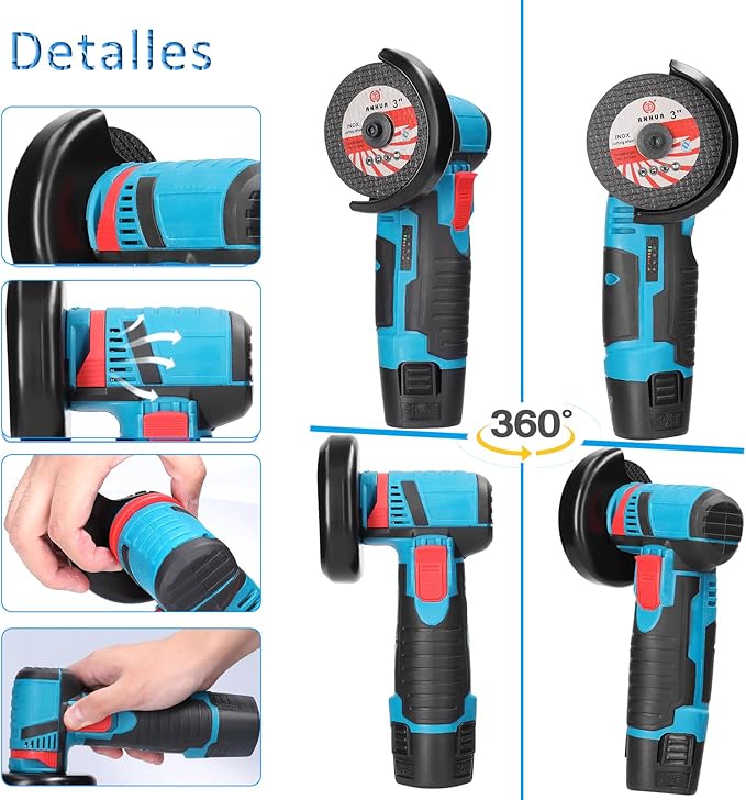 Amoladora Angular Esmeril Cortador 2 Baterias 🪓