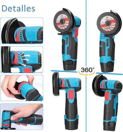 Amoladora Angular Esmeril Cortador 2 Baterias 🪓