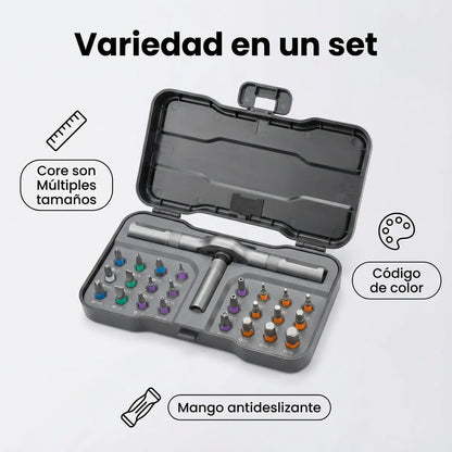 Destornillador de Trinquete Magnético 24 en 1 I Kit Profesional de Precisión 🛠