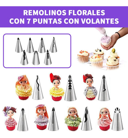 Kit Pasteleria y Reposteria 137 Piezas con Base Giratoria 🥧