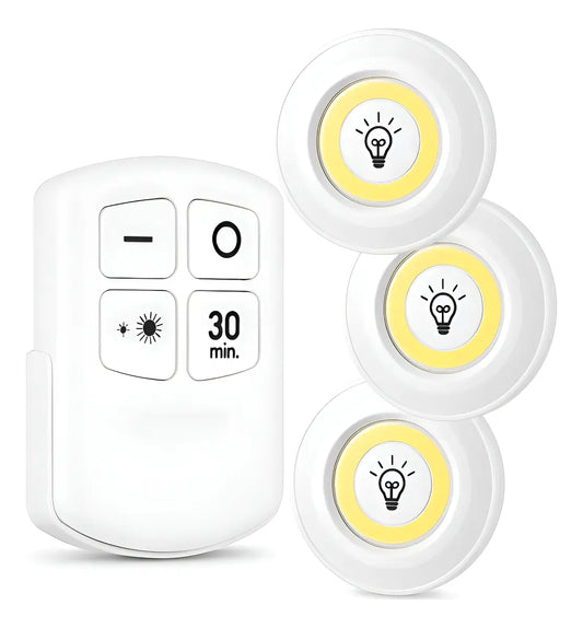 Set de 3 luces más control remoto 💡