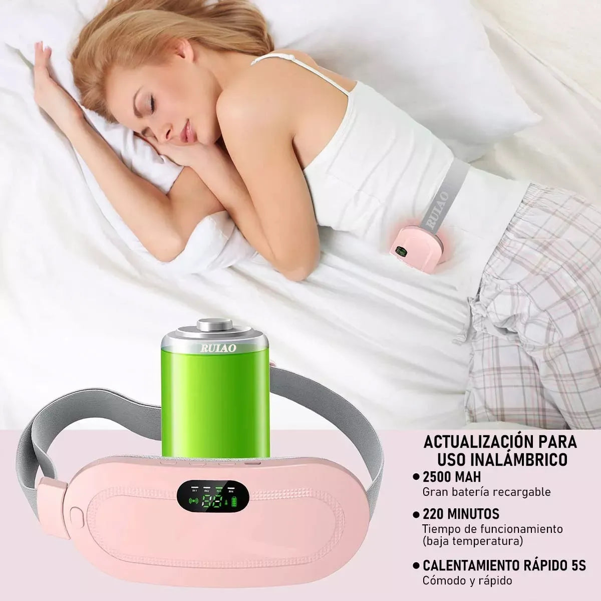 Almohadilla termica con masajeador para colicos 💆‍♀️