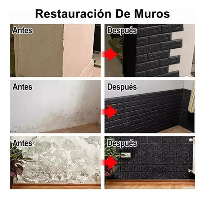 Tapiz Ladrillo Negro 10 Piezas 38x35cm 🧱