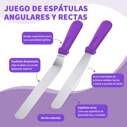 Kit Pasteleria y Reposteria 137 Piezas con Base Giratoria 🥧
