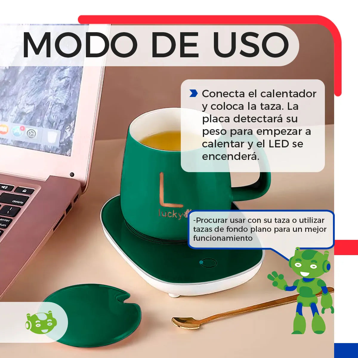 Taza Con Base Calentadora 🍵