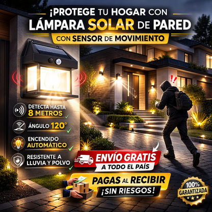 2x1 lampara solar led con sensor 🕯💡