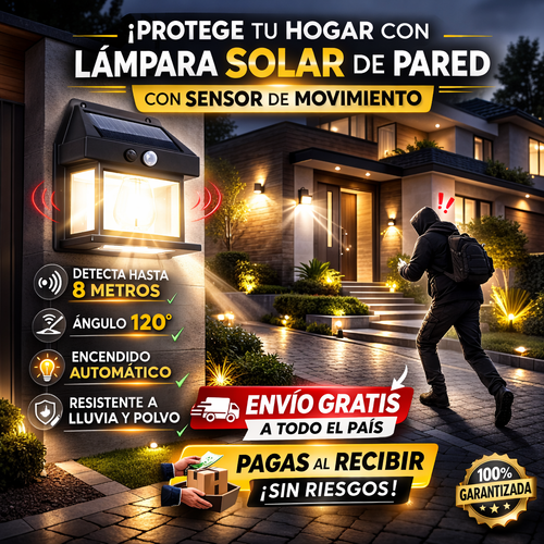 2x1 lampara solar led con sensor 🕯💡