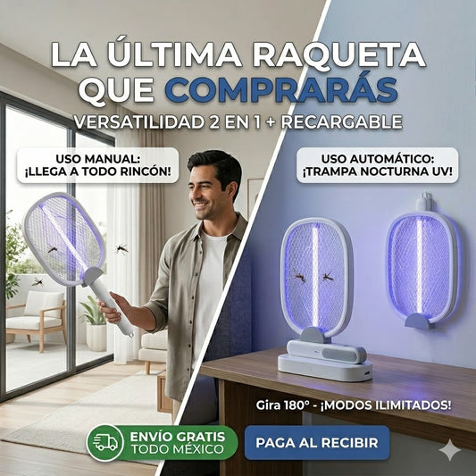 Raqueta Electrica Colgante Mata Mosquito 🦟
