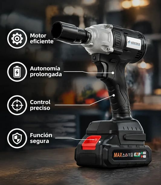 Llave De Impacto 2 Baterias Con Estuche