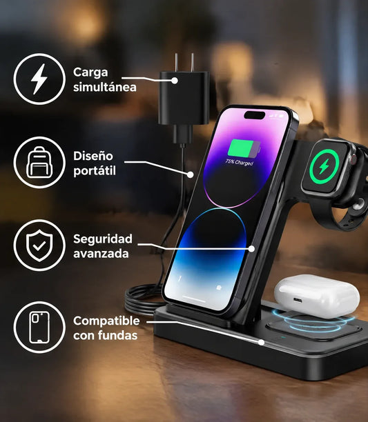 3 En 1 Soporte Carga Inalámbrico Para iPhone/iwatch/airpod