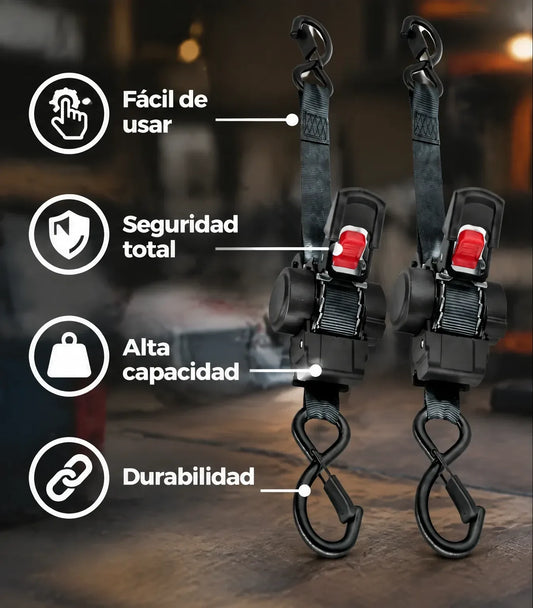 Kit de 2 Eslinga Retractil Con Trinquete