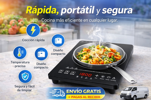 Parrilla de Inducción Portátil Eléctrica 🔥🍳